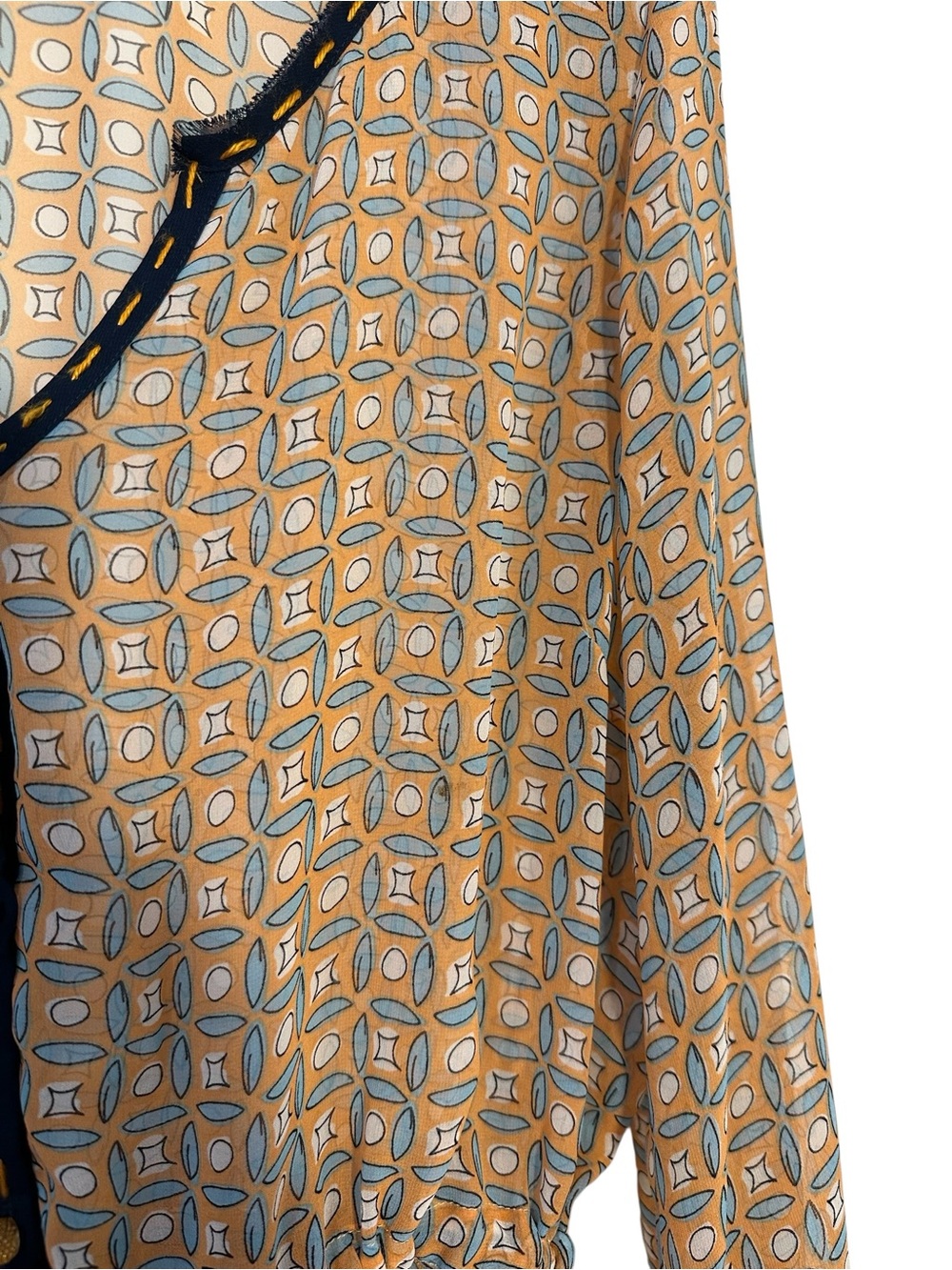 Anthropology NIC & Mo Navy and Peach lightweight blouse - Picture 7 of 16